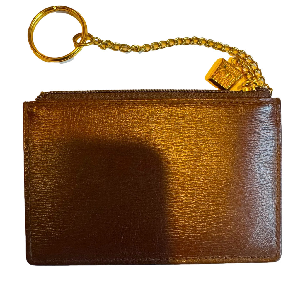 Christian Dior Vintage Keychain/Coin Holder Brown Vachette Leather
